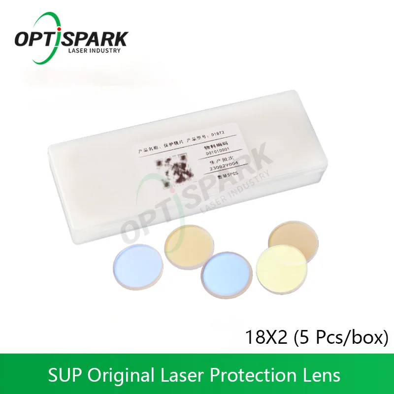 OPTISPARK 5 Pcs/box CQWY Original Laser Protective Lens 18*2mm Protective Windows Lenses For SUP Laser Welding Gun Quartz Lens