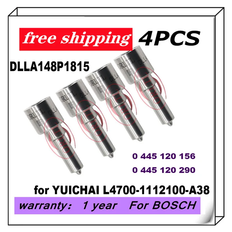 DLLA148P1815 0 433 172 108 For YUICHAI 0445120290 0445120156 Diesel Injector Nozzle Tips For L4700-1112100-A38 4pcs