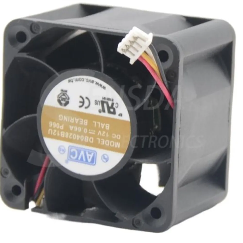 For AVC DB04028B12U P066 DC 12V 0.66A Cooling Fan For Server Square Fan 40x40x28mm 40mm 4-Wire