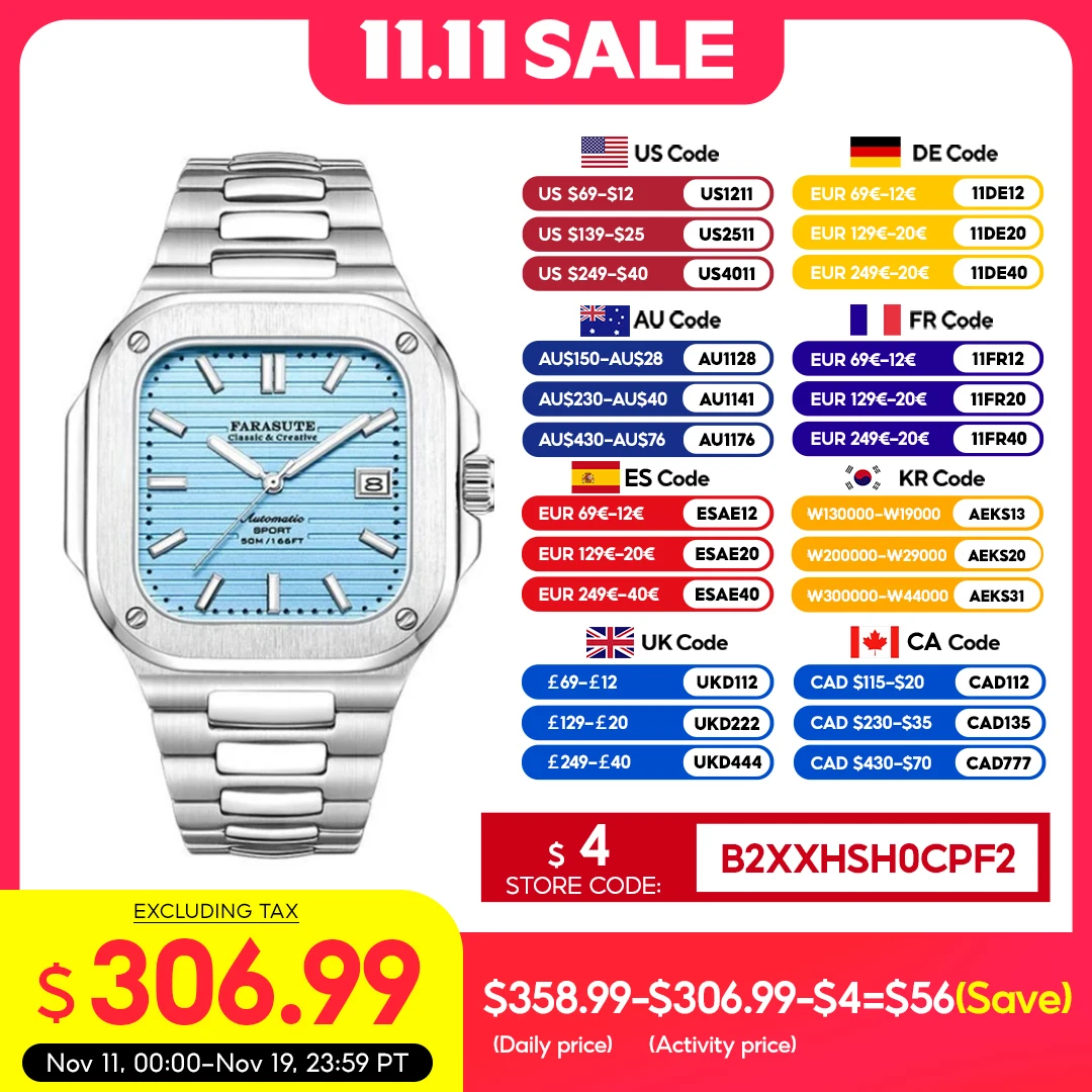 FARASUTE Automatic Mechanical Luxury Men's Watch Miyota9019 Movement Ultrathin 8.9mm Luminous 5ATM Waterproof Wristwatches Male