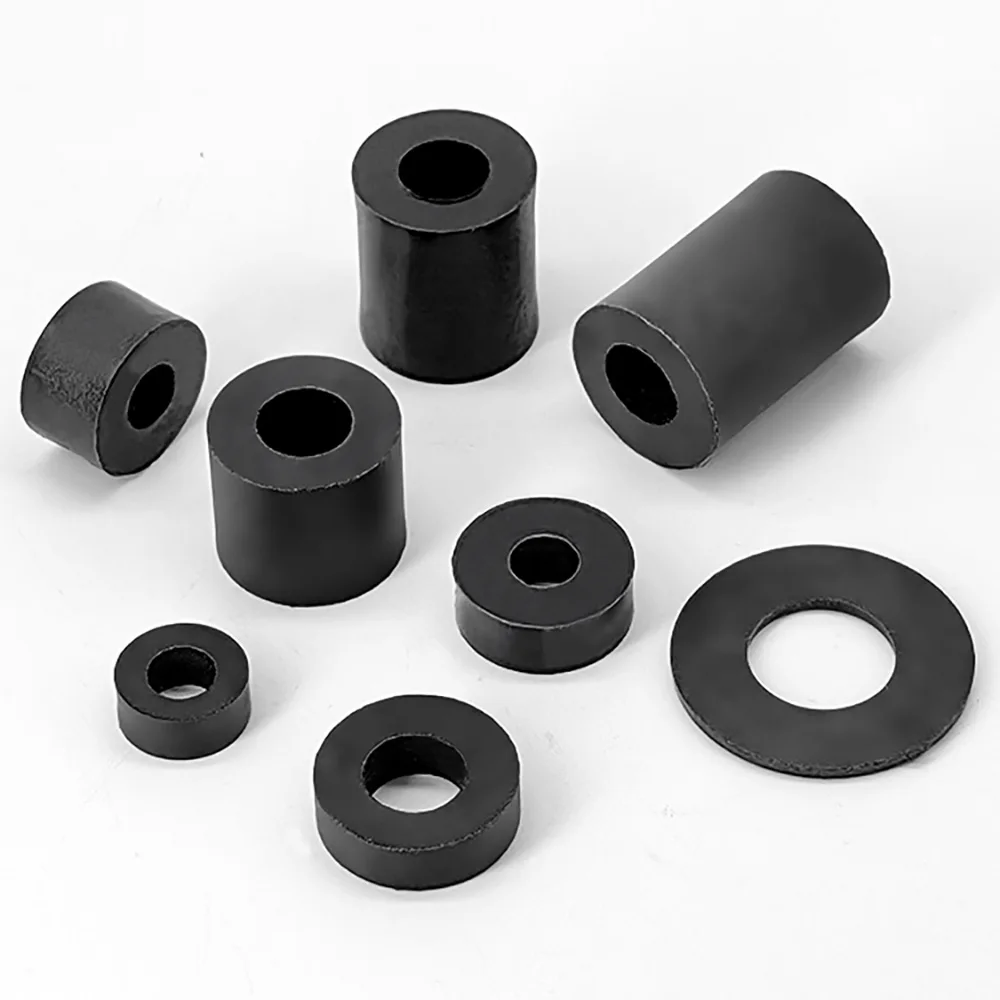 LCD TV Pylons Hanging Heighten Spacer Standoff Round Hollow Black Plastic No-Threaded Thicken Washer Furniture Leveling Feet Pad