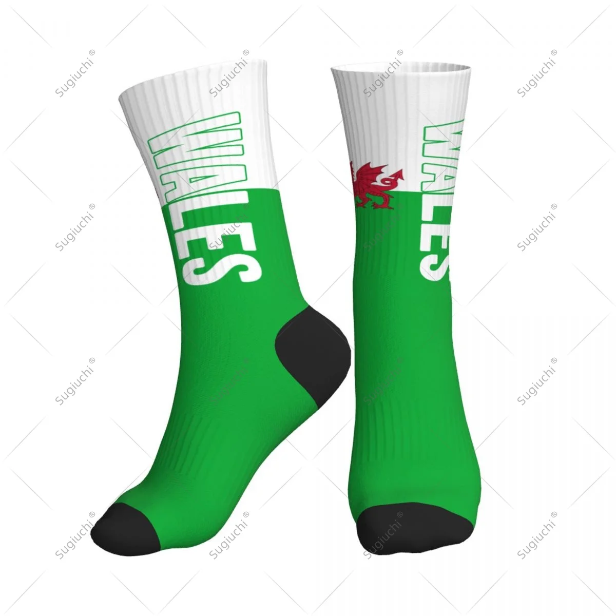 

Полиэстеровые носки до середины икры с 3D принтом флага Уэльса для мужчин и женщин, кавайные носки, уличные носки для скейтборда