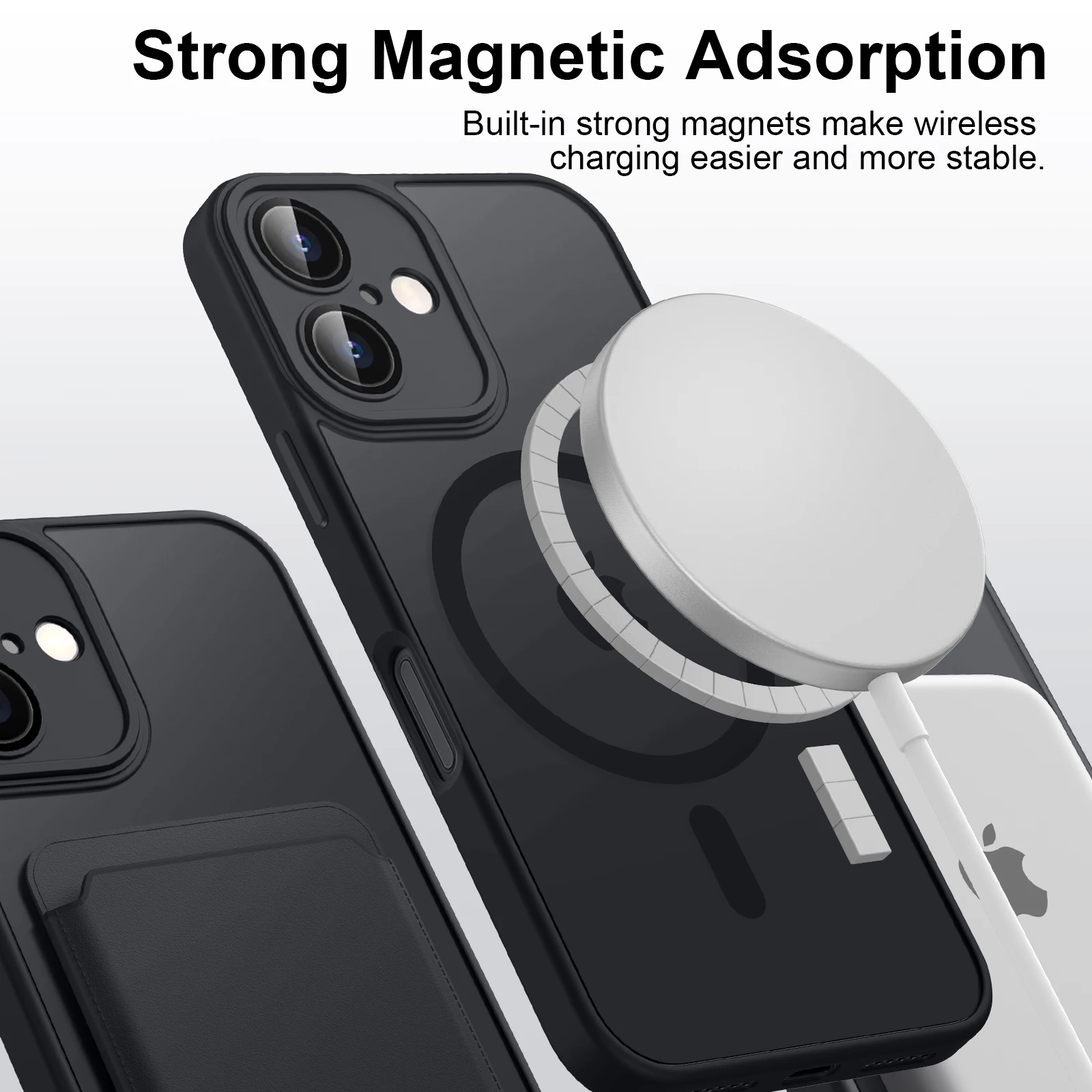 Luxury Magnetic Matte Translucent Armor Shockproof Case For iPhone 11 12 13 14 15 16 For Magsafe Wireless Charge Cover - náhled 6