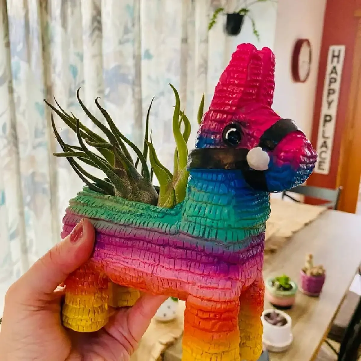 

Colourful Pinata Plant Pot Mexican Theme Animal Horse Shape Vase Resin Succulent Plant Container Office Garden Decor Planter