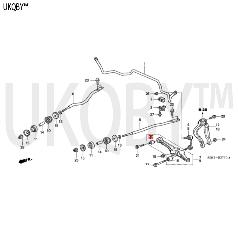 Front stabilizer/front lower arm liner 51393SV1A01