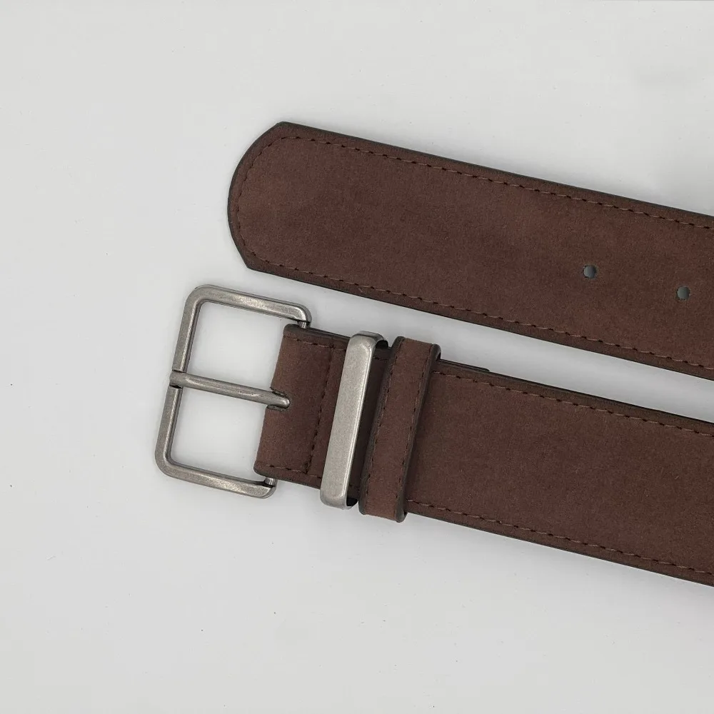 

Fashion Maillard Suede Leather Belt Luxury Design Casual Wide Waist Belt Elegant Retro Buckle Waistband For Women