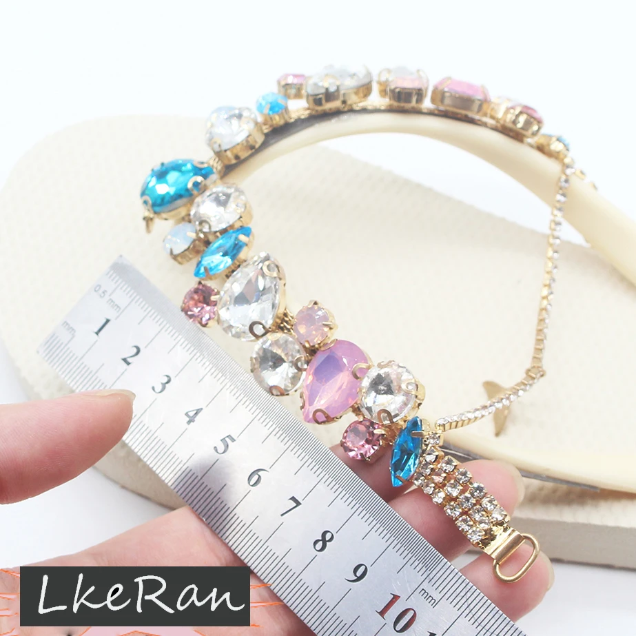 2022 New 2Pcs 12x12cm Merid Crystal Chain DIY Garment Sawing Accessories Metal Resin Rhinestone Bikini Connectors Buckle