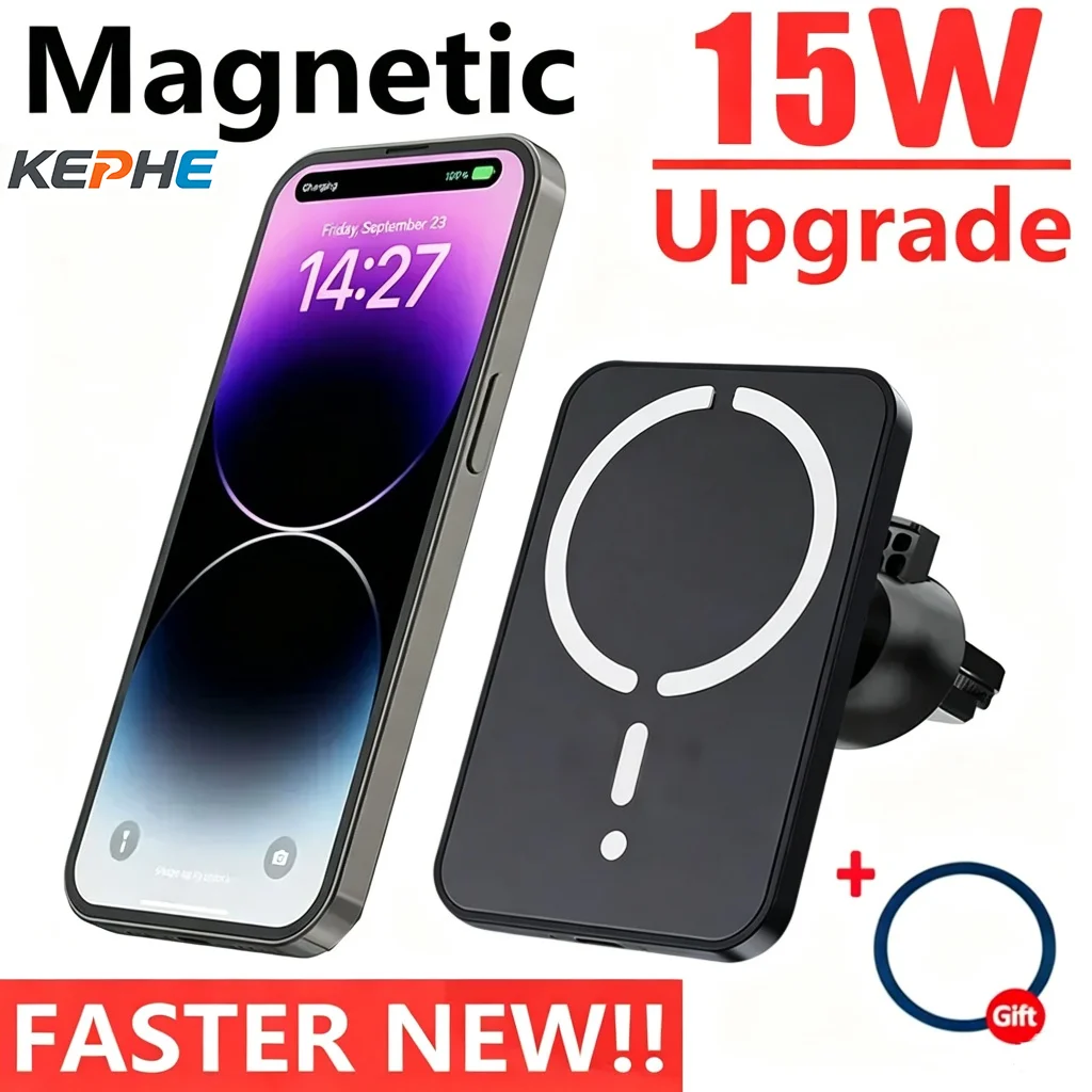 Wireless Car Charger Mount Fast Charging - Magnetyczna, bezprzewodowa ładowarka samochodowa do iPhone
