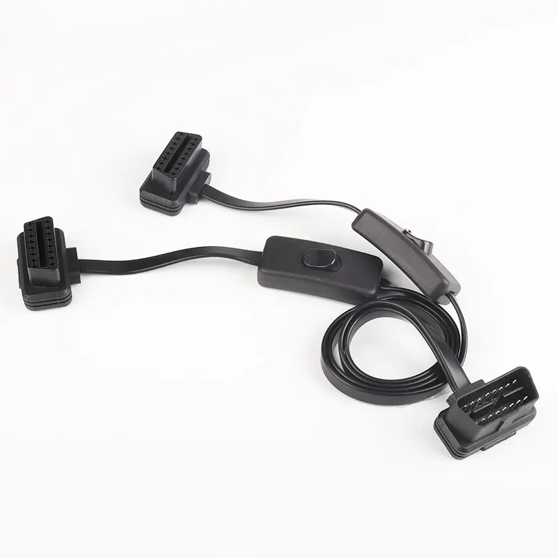 

Разветвитель OBD 2, удлинитель от 1 до 2 с переключателем, Y-образный штекер, один порт-гнездо, ELM327, автомобильный диагностический разъем, инструмент для диагностики автомобиля