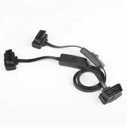 OBD 2 Splitter Extension 1 to 2 with Switch Y Cable Male one Port To Female ELM327 Auto Diagnostic Connector car diagnostic tool