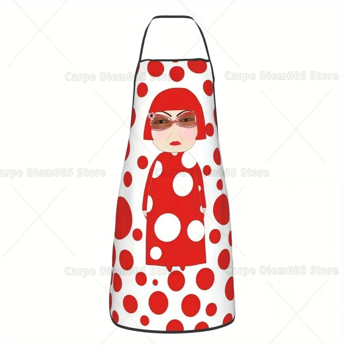 

1 шт., забавный фартук Kusama с красными точками для мужчин, женщин, взрослых, унисекс, кухонный нагрудник для шеф-повара, стол, кухня, приготовление пищи, выпечки, садоводства