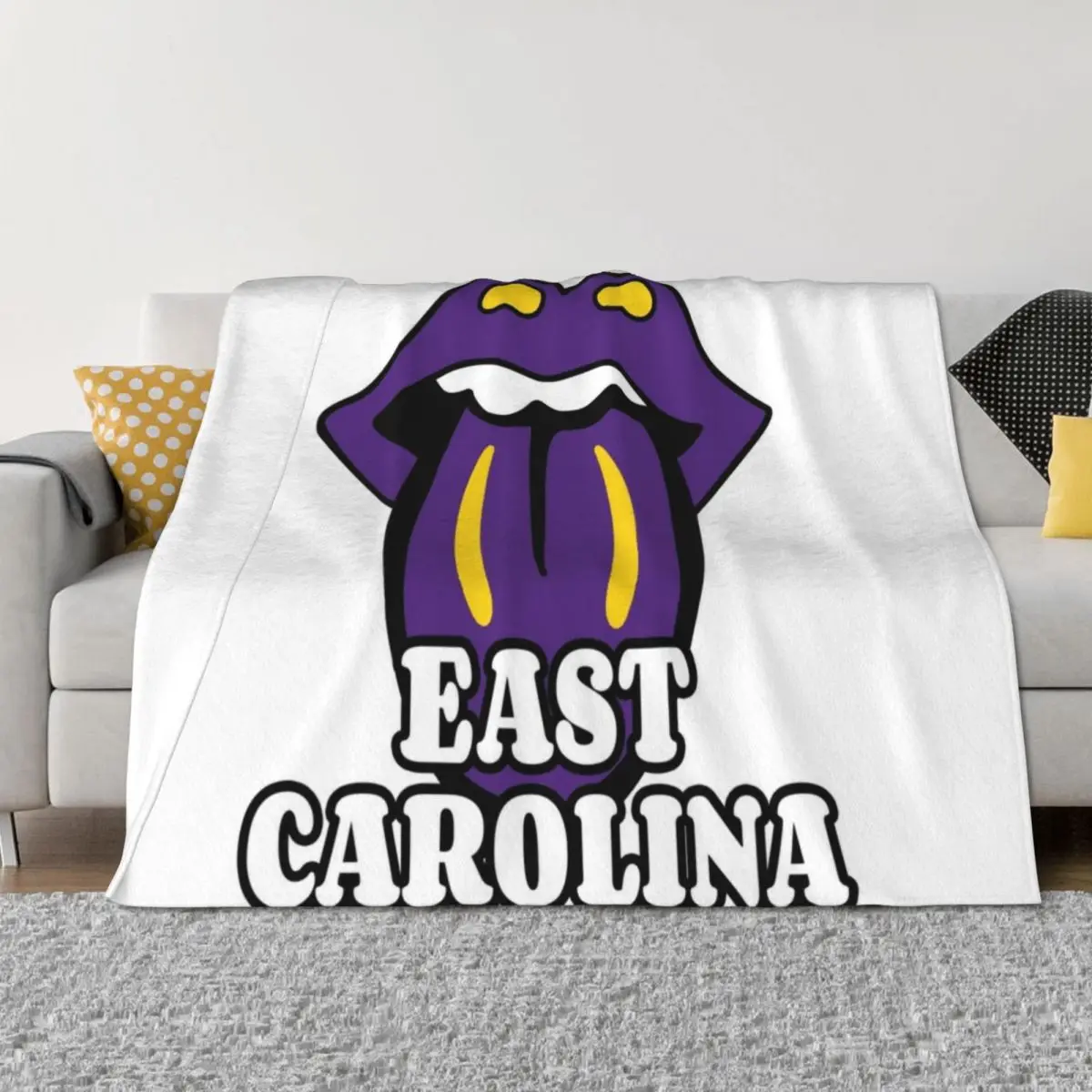 

East Carolina Lips with Tongue Throw Blanket Custom Beach Beautifuls Personalized Gift Blankets