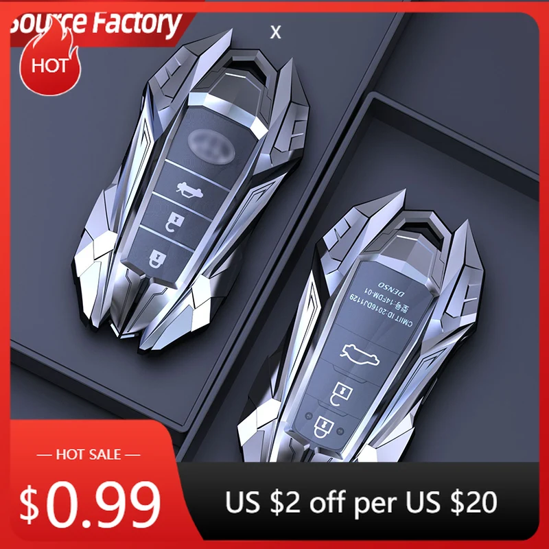 

Car Stickers 1 Pcs Zinc Alloy Car Key Cover Case Accessories Keychain Covers Protect For Toyota Prius Camry Corolla C-HR CH