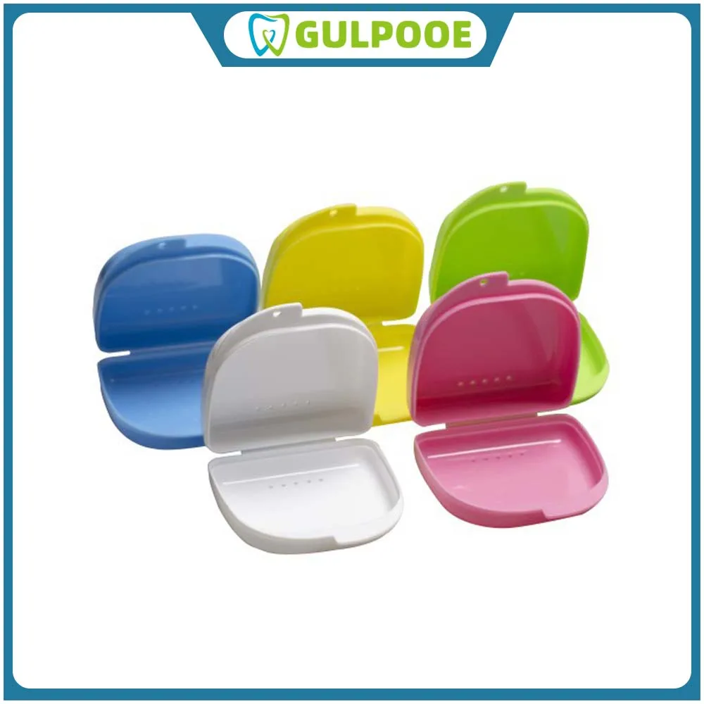 

GULPOOE Dental Orthodontic Plastic Box Denture Tray Teeth Retainer Storage Box Braces Retainer Case Vent Holes Teeth Accessories