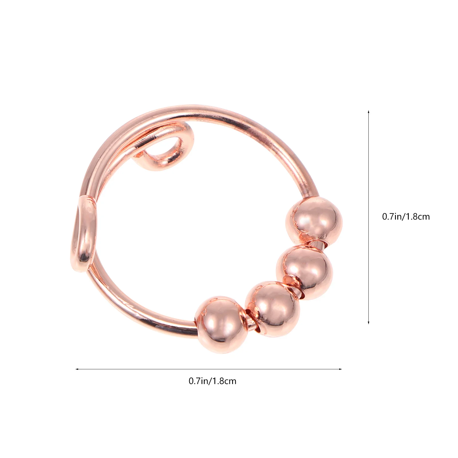 1 шт., медное регулируемое кольцо для снятия стресса, тонкое мастерство, вращающаяся бусина, ручное ювелирное изделие, подарок для нее, кольцо, декор