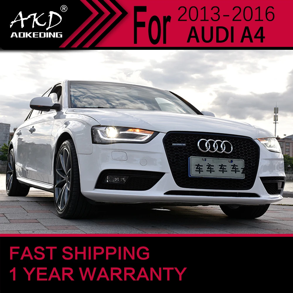 Car Lights for Audi A4 B8.5 A4L LED Headlight 2013-2016 S4 Head Lamp Drl Projector Lens Automotive Accessories