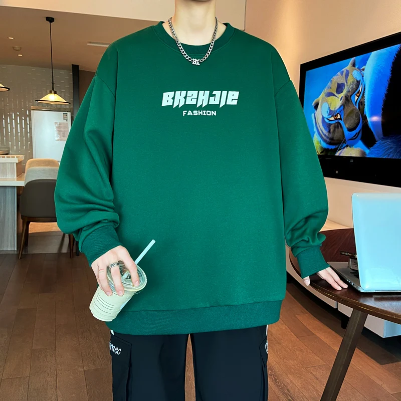 Fashion Men's Sweatshirts Spring Autumn Loose Fit Top Pullovers Youth Korean Street Wear Hoodies Trendy Casual Pull On Clothing