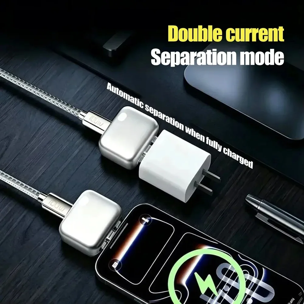 スマートユニバーサルセパレーターチャージャー-type-c-充電アダプター-完全充電時自動カットオフ、夜間無人安全充電