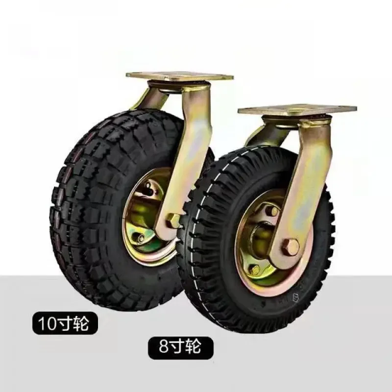 1pcs-8 Inch Caster Pneumatic Wheel/inflatable Tire Rubber Caster Trolley Wheel Silent Heavy Duty Wheel