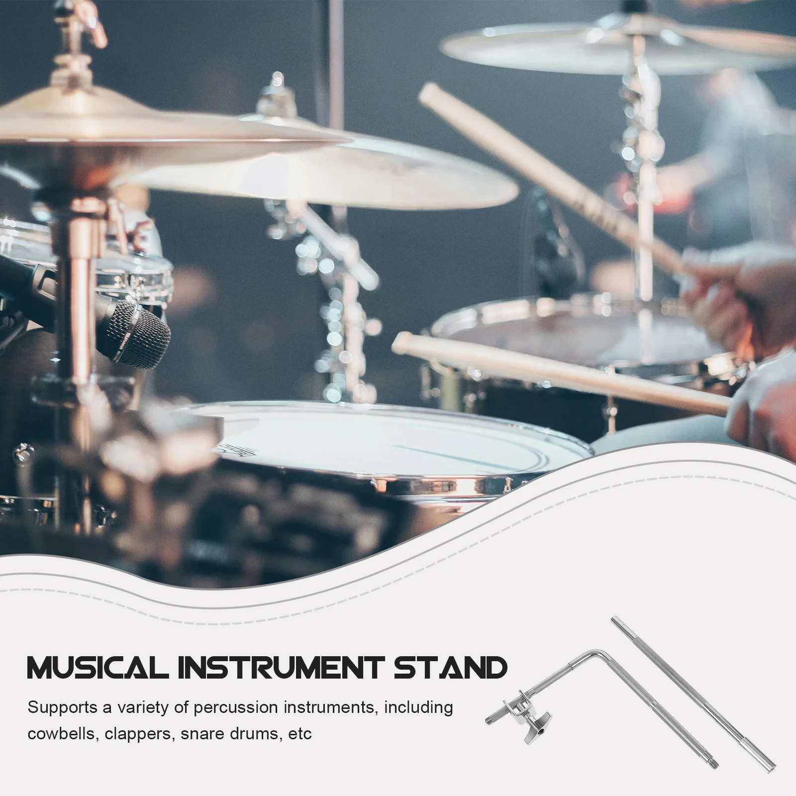 

Heavy Duty Metal Drum Clamp Cowbell Holder Mounting Bracket Rod For Drum Kits Accessories Cowbell Mount Clip Fixing Rod