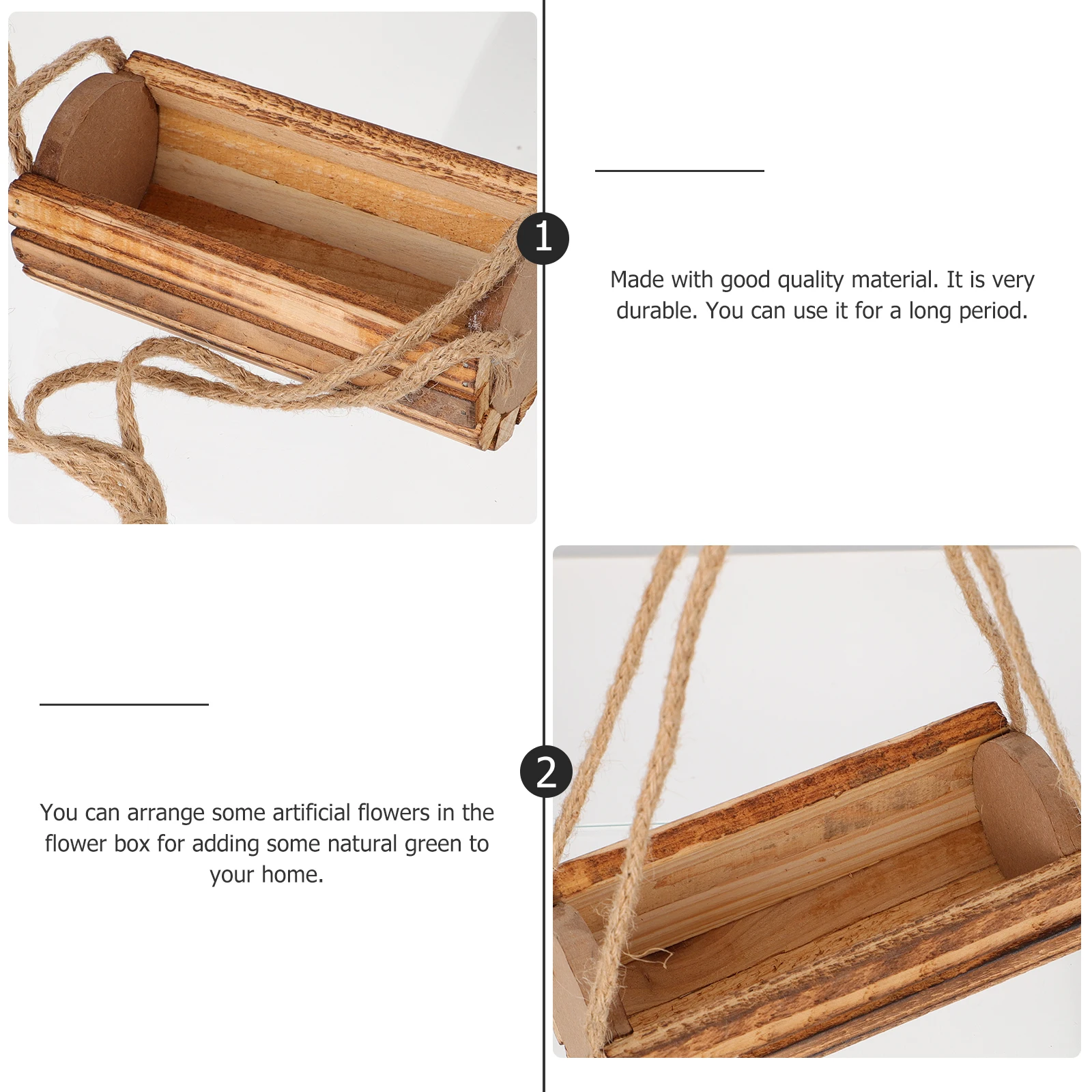 

1pc Wooden Flower Box Nordic Simple Arranging Box For Home Wall Hanging Decor Floral Art Ornament Holder Garden Plant Display