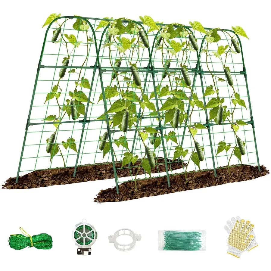 

Cucumber Trellis for Raised Bed 48x48inch UShape Garden Trellis for Climbing Plants Outdoor Metal Arch Trellis for Vegetables P