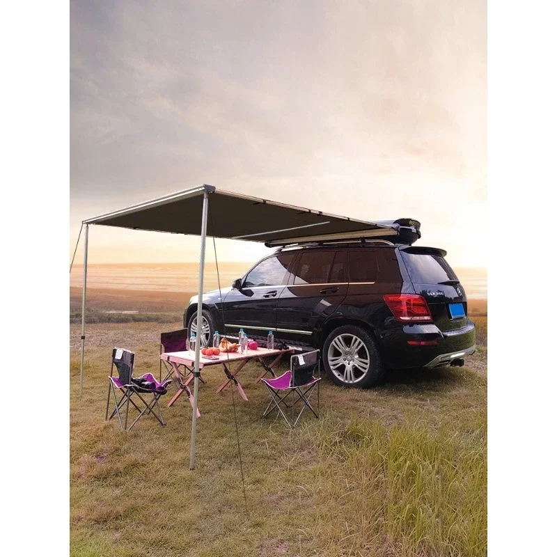 Car side tent, outdoor side canopy sunscreen rain car top sunshade shed curtain