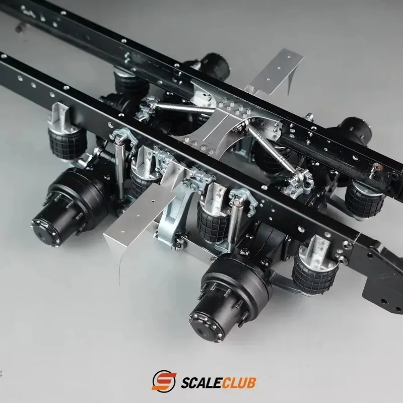 RC SCALECLUB 1/14 Single Holder 8 Air Bag Tandem Suspension System Suitable For Tamiya Lesu For Scania Man Volvo Car Parts 1 set