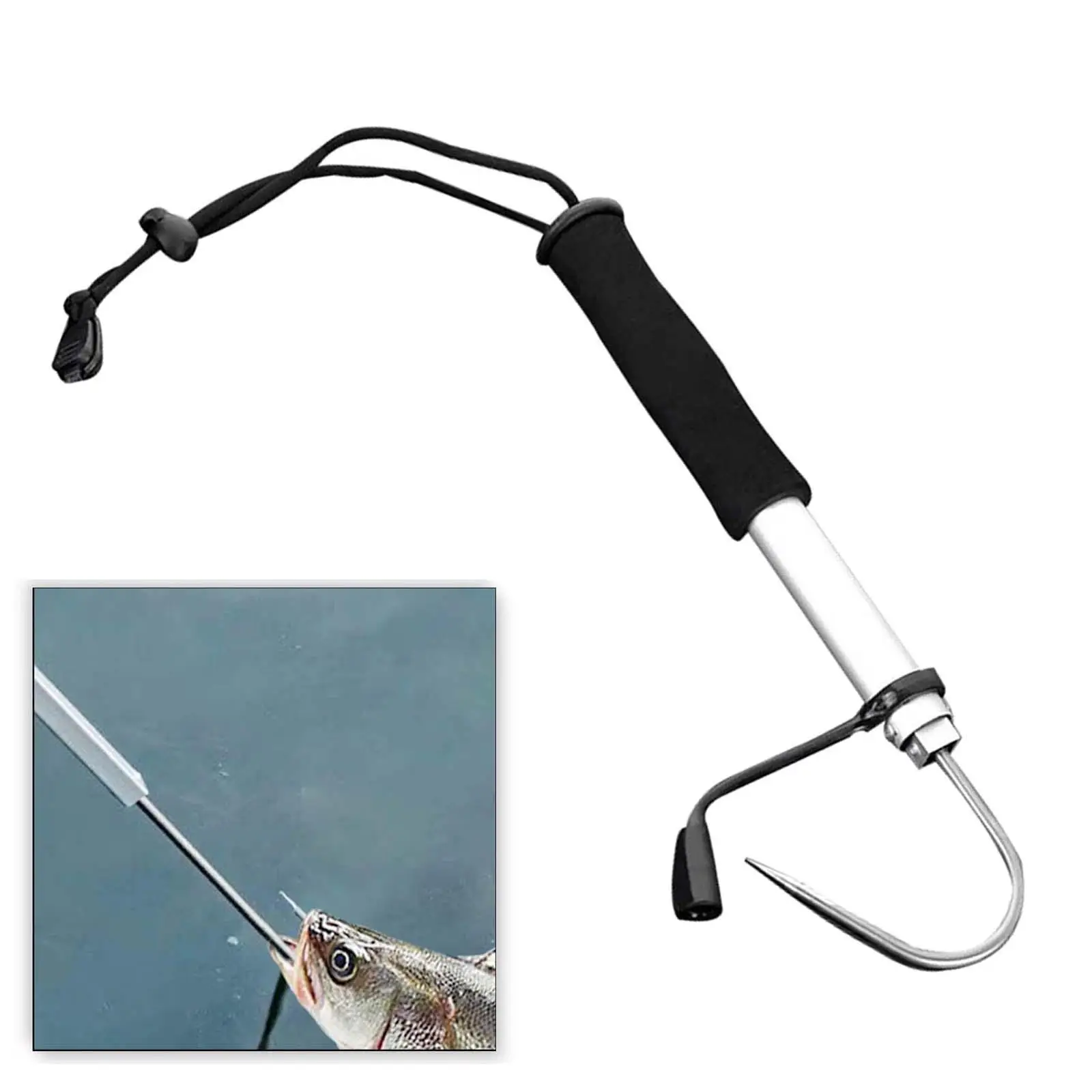 

Aluminum Fishing Gaffs Heavy Duty Portable Rod Hook Remover for Ice Boat Angling Accessories