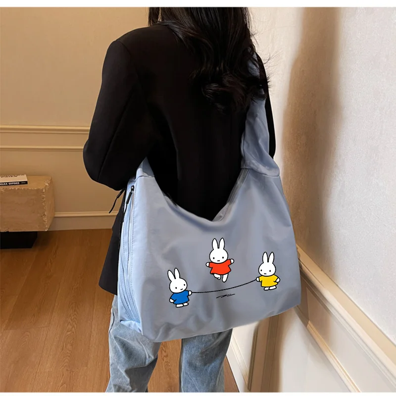 

Kawaii Cartoon Miffy Underarm Bag Simple Versatile Student Commuting Shoulder Bag for Class Large Capacity for Girls Leisure Bag
