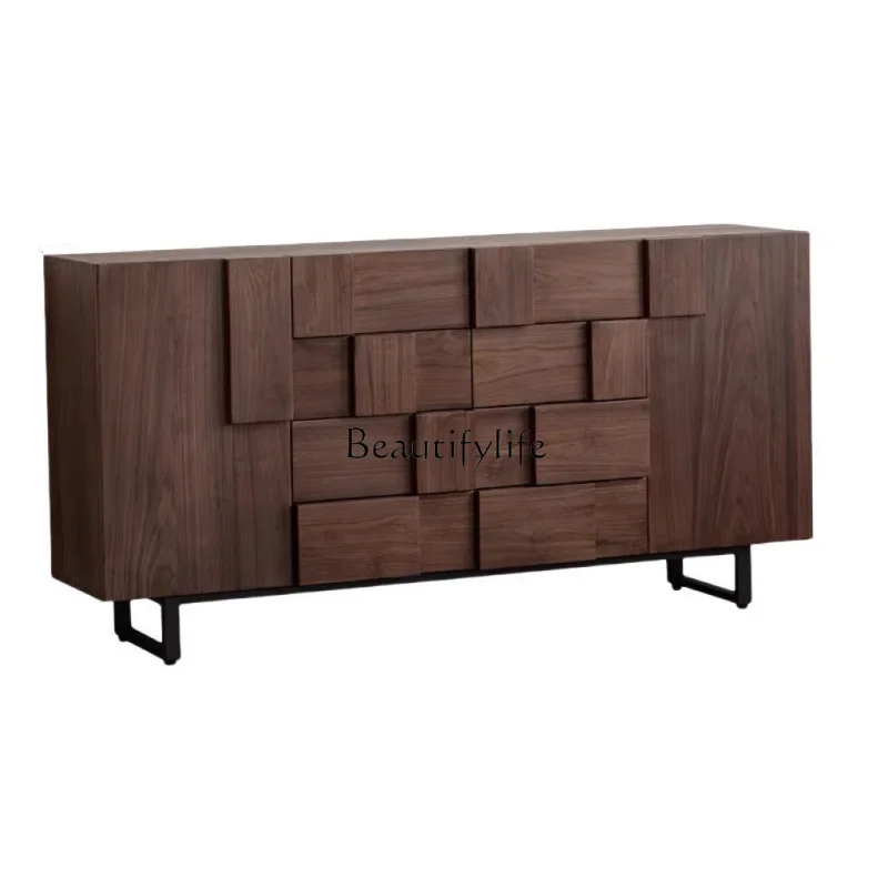 

LLNordic walnut solid wood Japanese-style living room bedroom modern wall simple storage locker