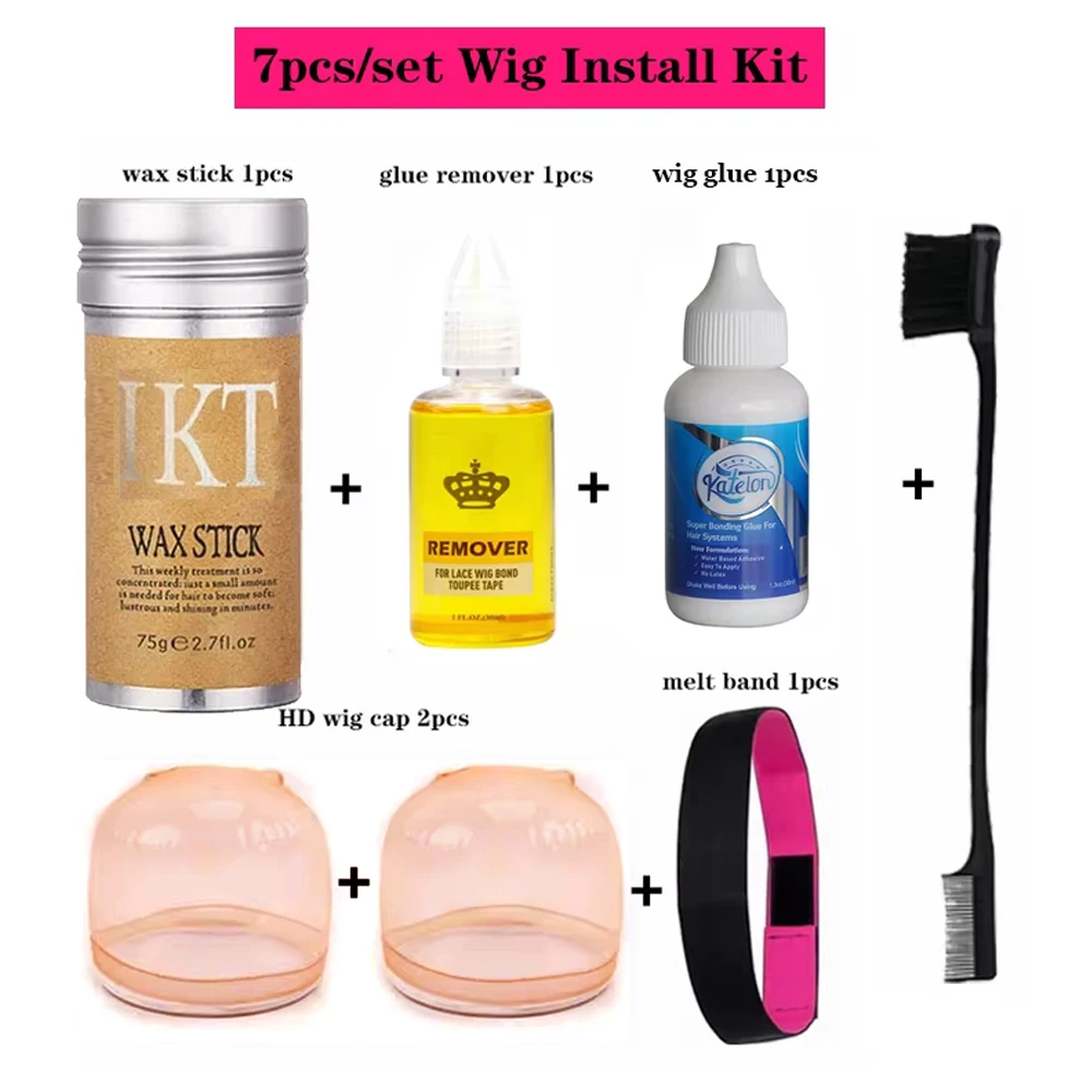 مجموعة رذاذ غراء الشعر المستعار مكونة من 7 قطع للدانتيل الأمامي | الغراء الأبيض والمزيل مع شريط الذوبان | طقم دانتيل لتركيب الشعر المستعار #1