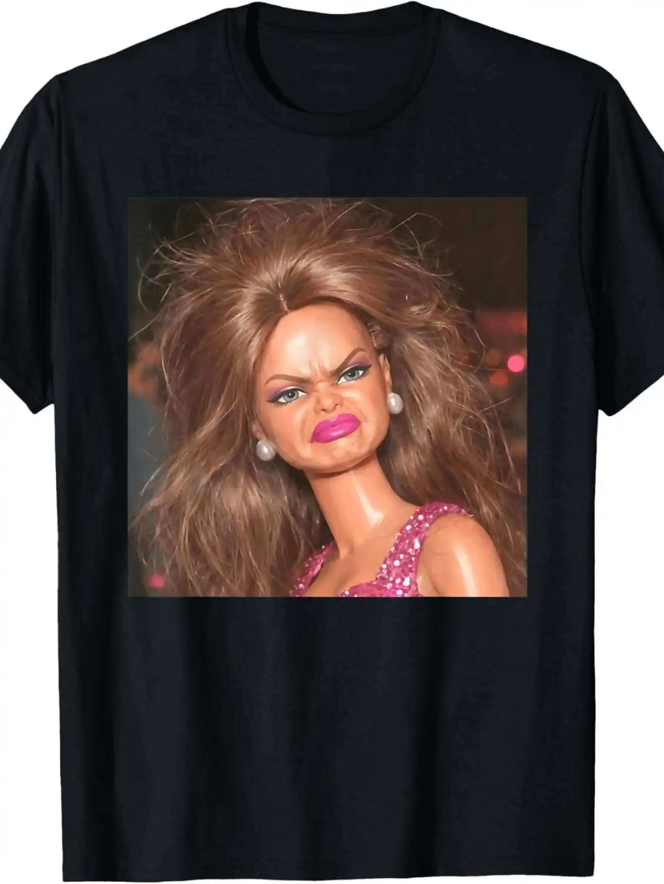 Funny Creepy Face Expression Hilarious Sarcastic T-Shirt Graphic Short Sleeve T-shirts for Unisex All-Season