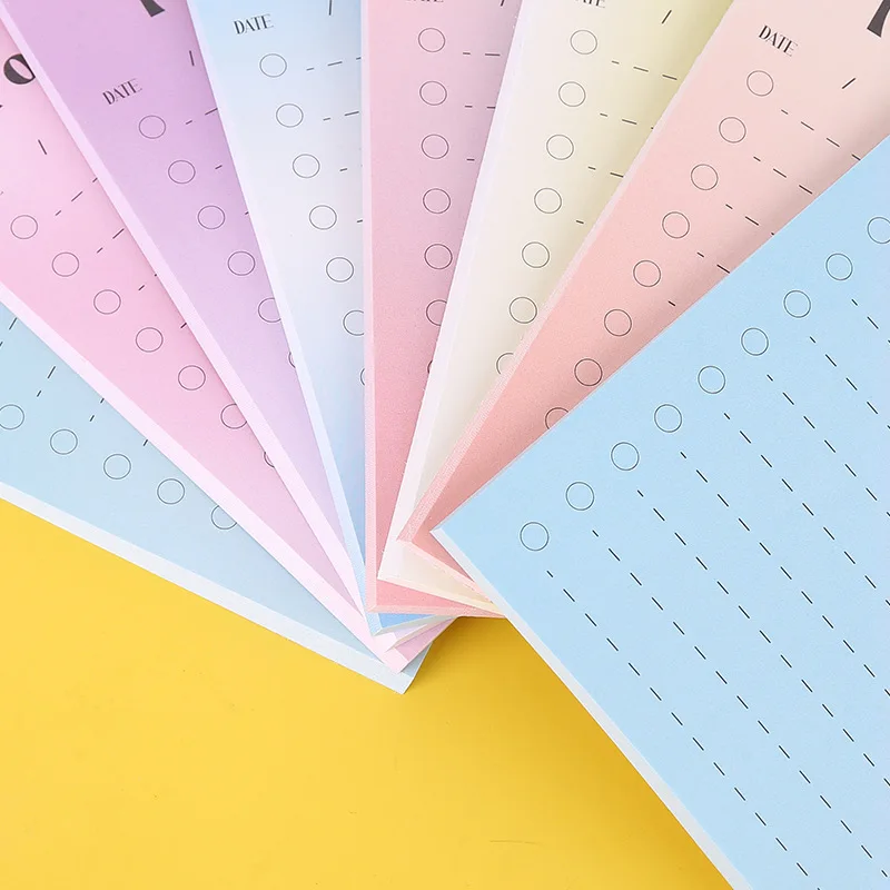 50 Sheets Ins Simple Memo Pads Gradient Check List To Do List Portable Pastable Sticky Notes Korean Stationery Office Supplies