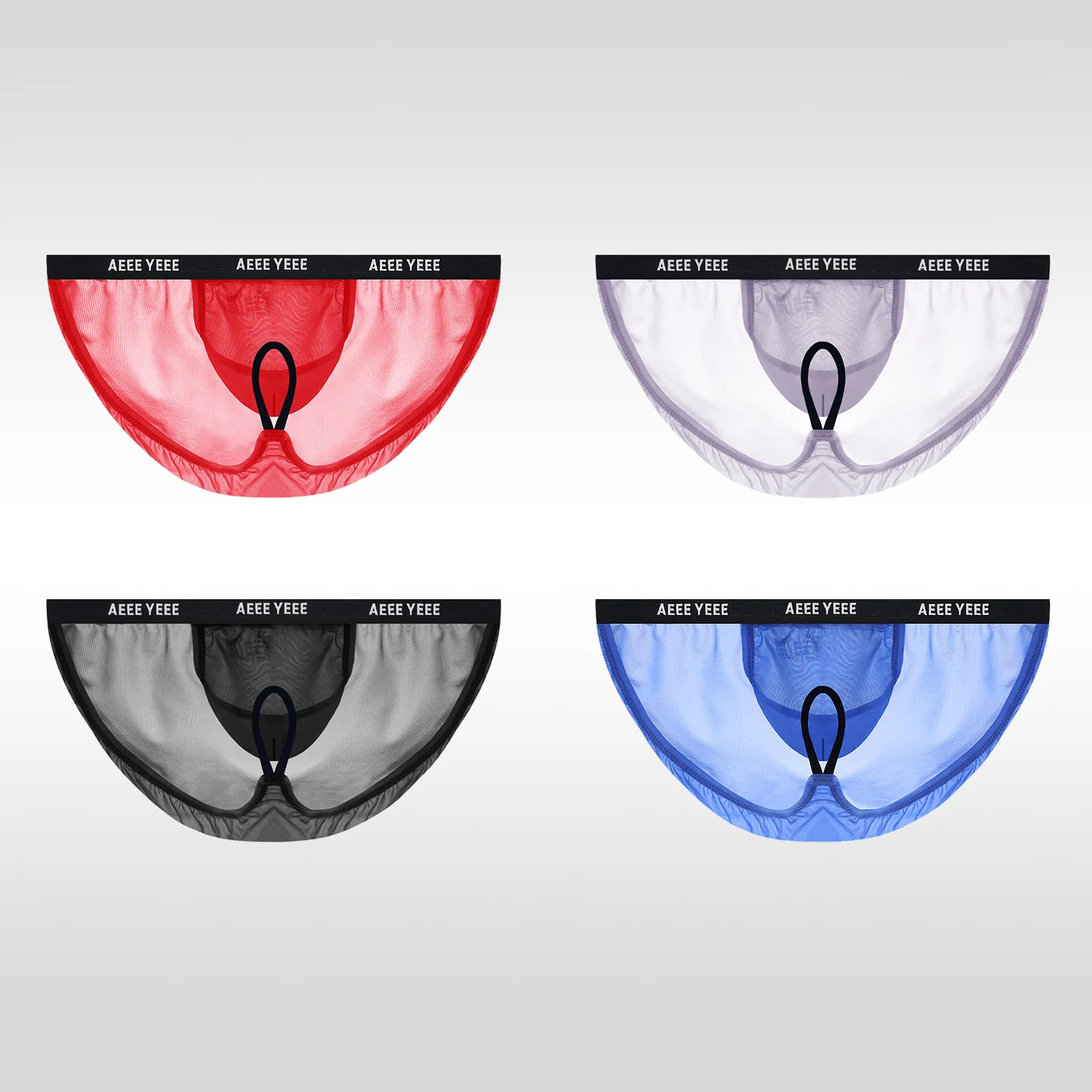 Men's Underwear Ultra-Thin Ice Silk Transparent Briefs Low-Rise U-Shaped Pouch with Separate Design