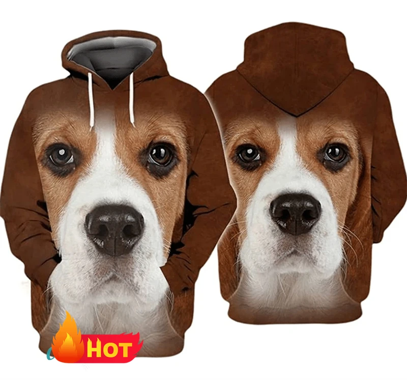 Beagle Graphic 3D Printed Hoodies For Men Women Clothing Fashion Cute Animal Hooded Pollover Casual Oversize Beagle Lover Tops