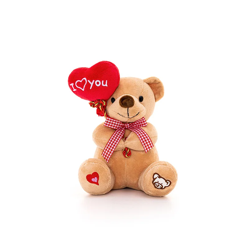 Balloon Bear with Love Hearts Plush Toy Stuffed Animals Doll Gift Ornaments Valentines Day Gifts