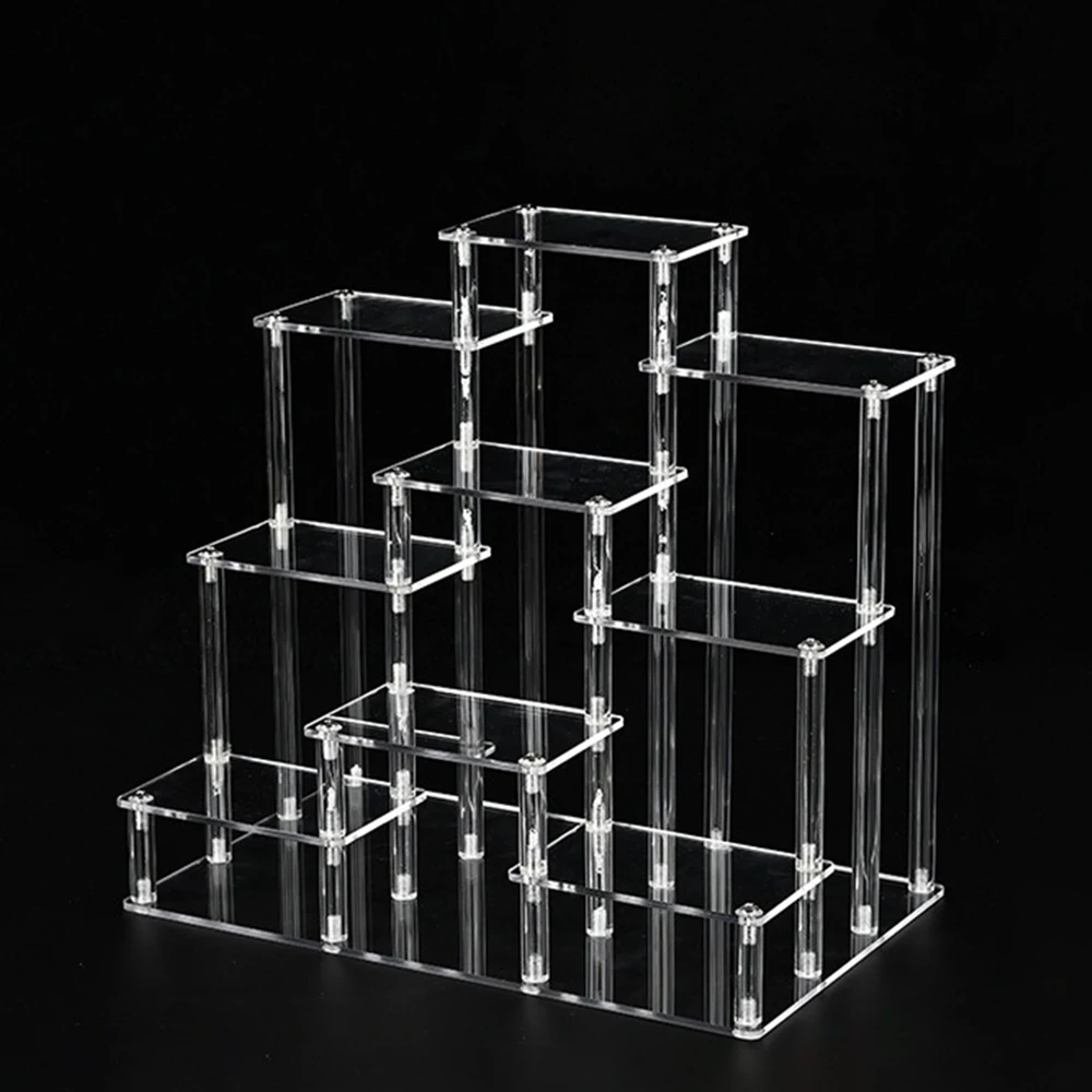 Acrylic Display Stand Figure Toy Stands Perfume Lipstick Organizer Cupcake Holder Jewelry Bracelets Transparent Display Shelf