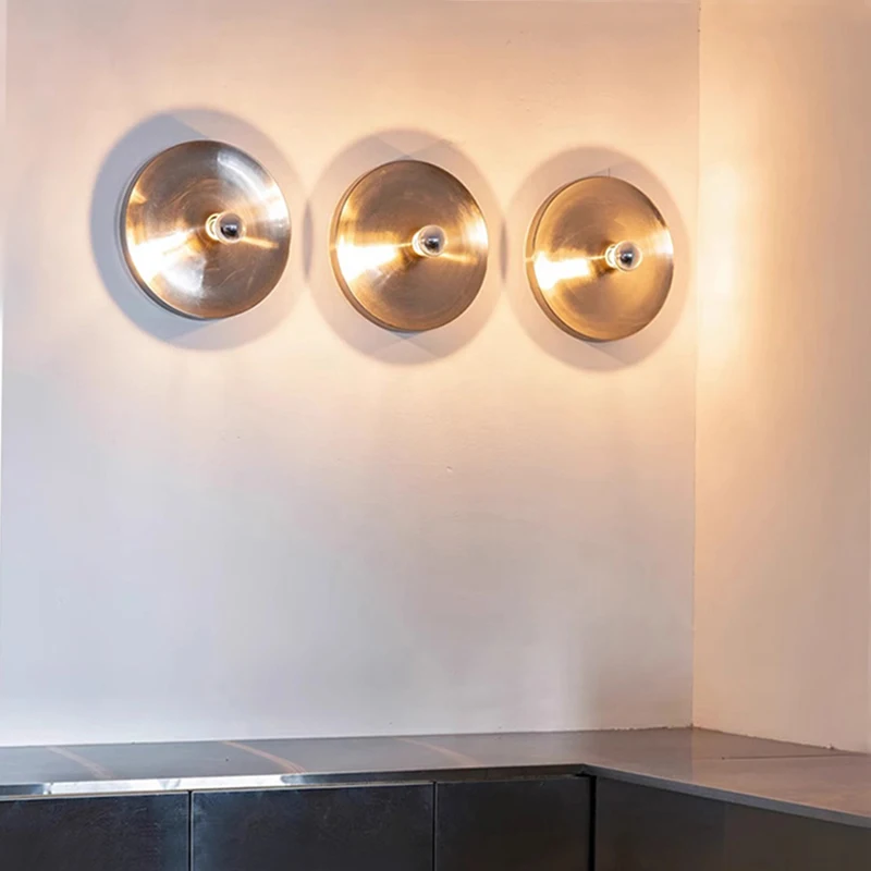 

Mid-Century Wall Lights Space Age D33cm Metal Disc Wall Decor Light Fixtures Living Room Bedroom Home Decoration Wall Sconces