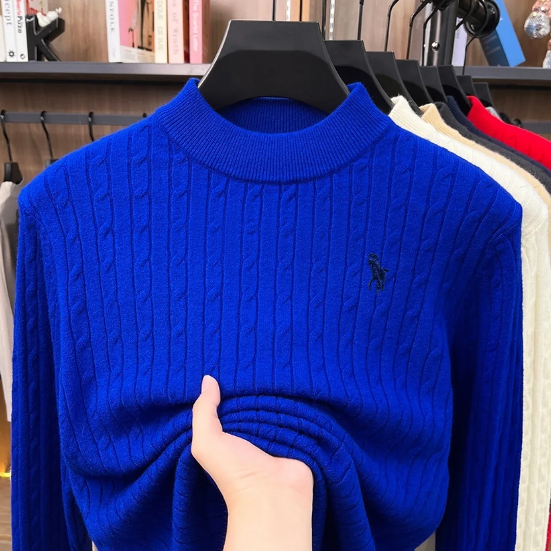 Luxuriöser Herren-Markenpullover für den Winter, hochwertiger Strickpullover mit Rundhalsausschnitt, Jacquard-Stickerei, langen Ärmeln, lässiger Modestil. – Detail 17