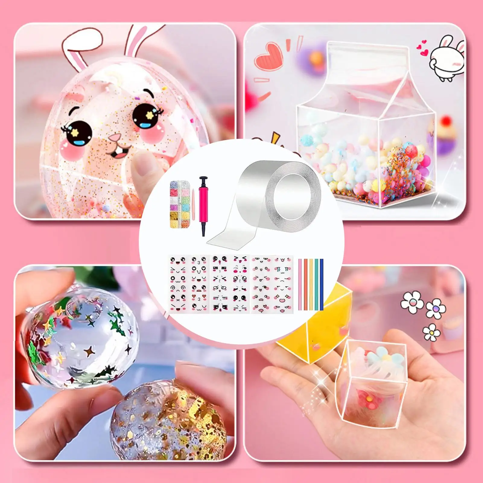 Tape Bubble Kit Boredom Relief Toys Sticky Ball Tape Adult Family Student Teacher Workplace Indoor Travel Birthday