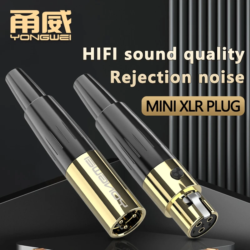 

YONGWEI Mini XLR Plug Connector 3 Pin 4 Pin Louderspeaker Professional Audio Microphone Line Plug Mini Balanced XLR Male Socket