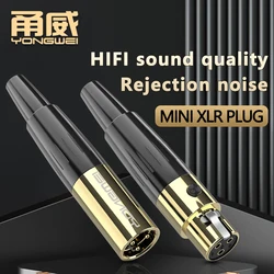 YONGWEI Mini XLR Plug Connector 3 Pin 4 Pin Louderspeaker Professional Audio Microphone Line Plug Mini Balanced XLR Male Socket