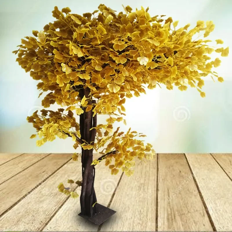 Ginkgo Tree Large Golden Wishing Tree Landscaping Indoor Tree Hotel Mall Decoration