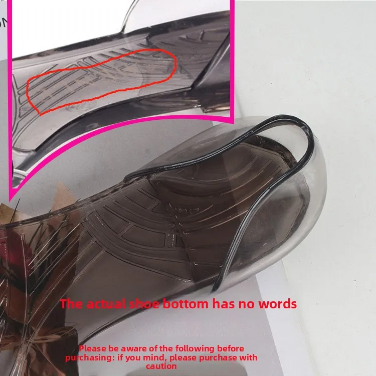 2026 Sommer Damenschuhe Sandalen Pantoletten Prinzessin Schleife Kristall Transparente Jelly Weiche Schuhe Femme Flache Strandsandalen für Damen – Detail 2