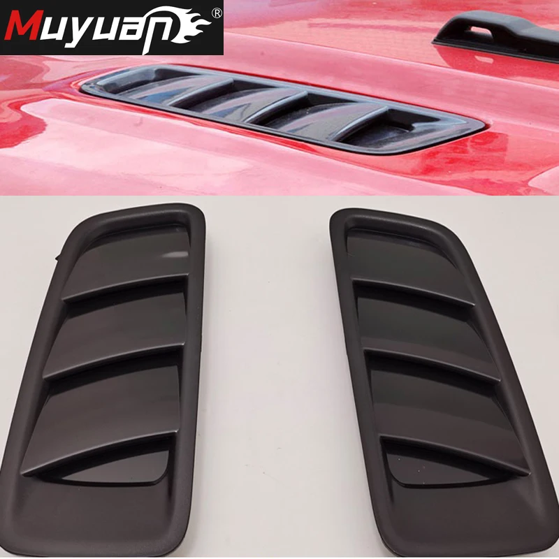 

Hood Vent Pair ABS Black Air intake Scoop Bonnet Louvers Spoiler Trim for Jeep wrangler JL Gladiator JT 2018+