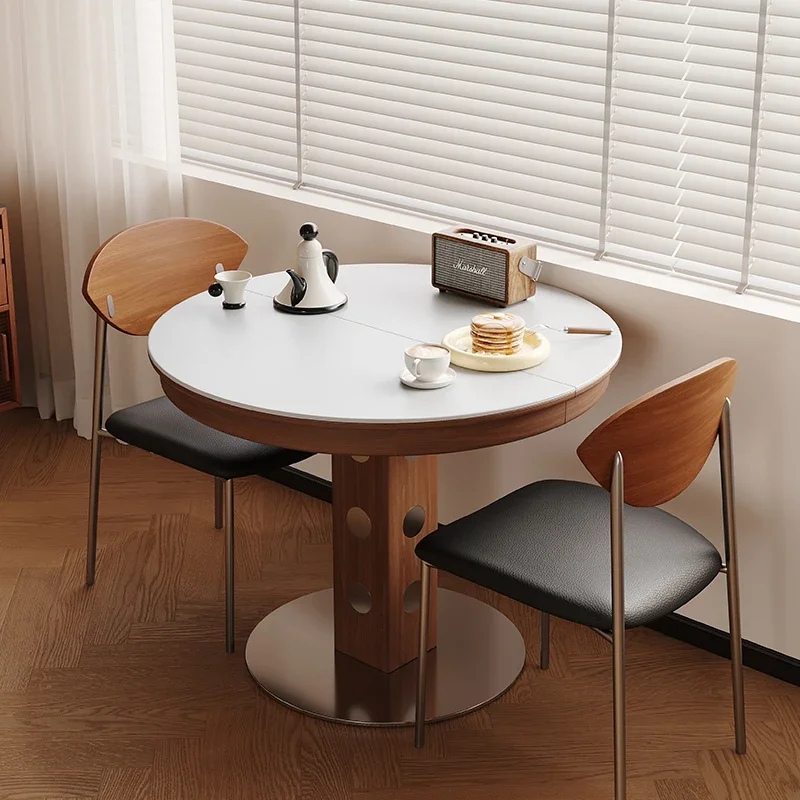Interior Furniture Room Removable Table Office Toiletries Extensible Round Table Kitchen Mesa Setup Dining Sets Chair Esstisch