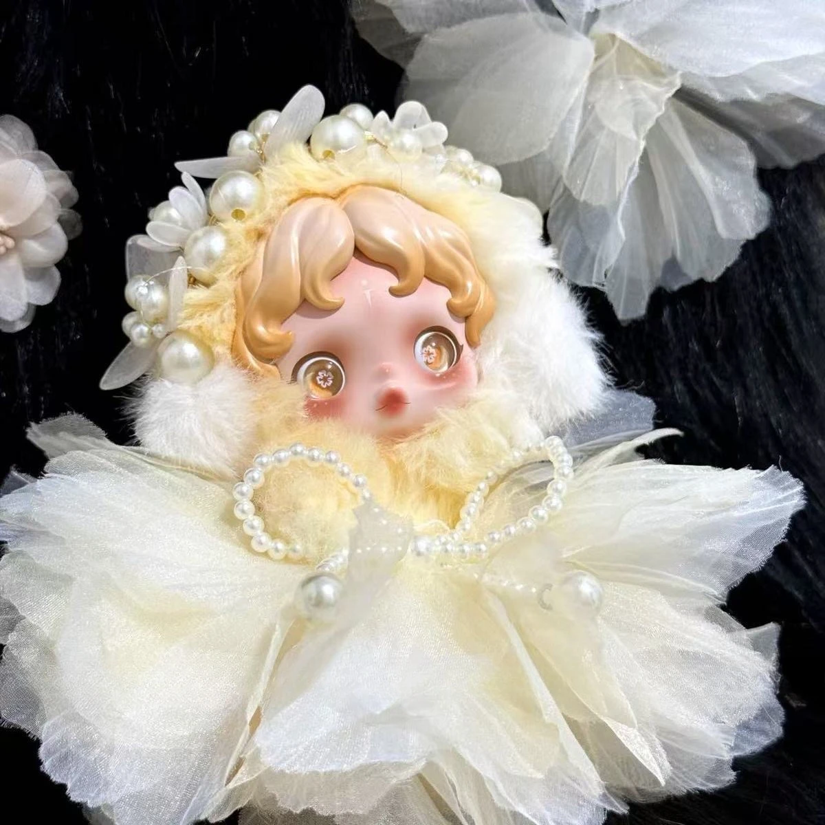 Ropa para muñecas Sp, tejido ligero, serie de jardín, accesorios para muñecas, nueva falda de flores esponjosa, accesorios para el cabello de perlas, Mini ropa de 10cm