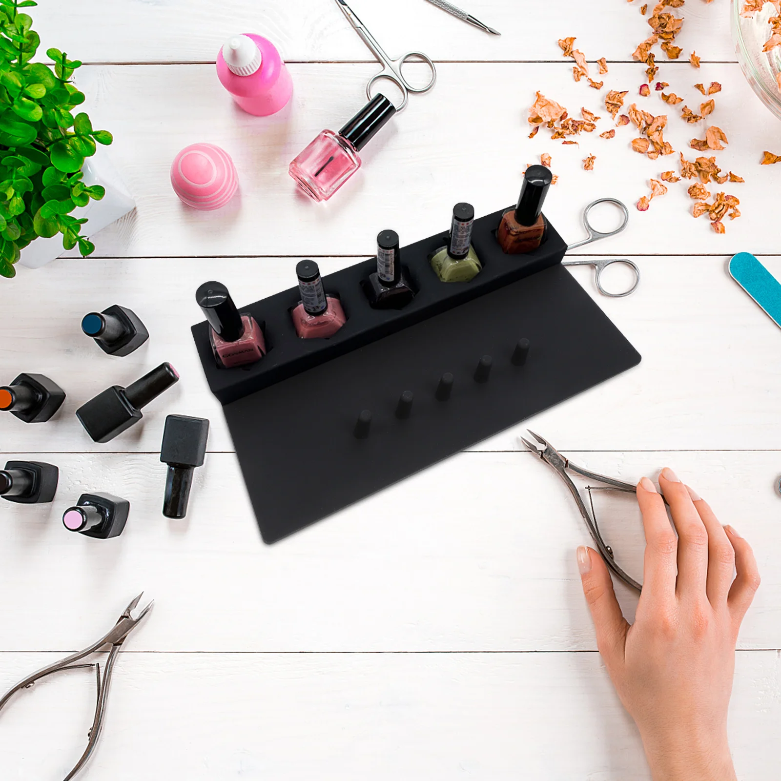 

Силиконовый держатель для бутылки с лаком для ногтей с 5-подставкой, капельное управление, маникюр, домашний салон, держатель для лака для ногтей