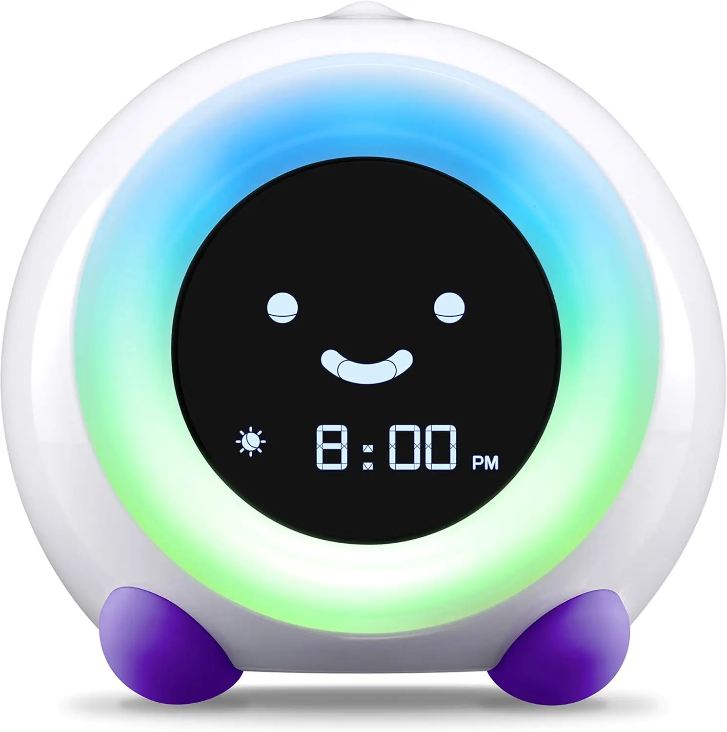 

Kids Alarm Clock with Sleep Trainer, Night Light & Sound Machine for Toddlers - Bright Purple (2025)